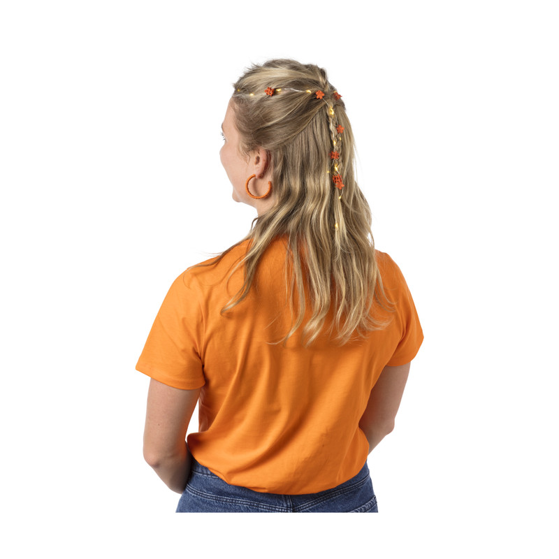Haarlichtjes met klemmetjes - oranje