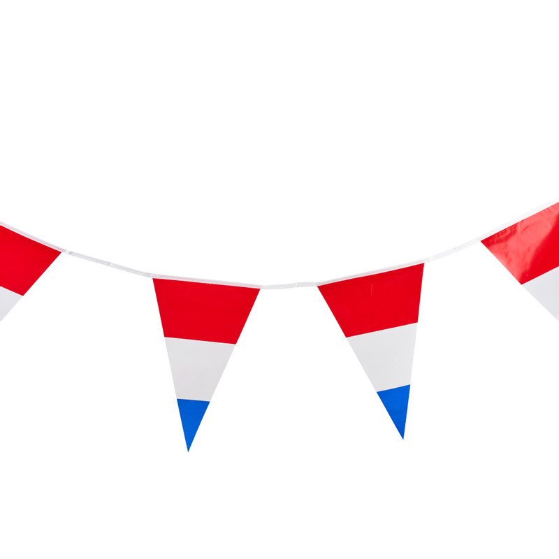 Vlaggenlijn - rood/wit/blauw - 6 m