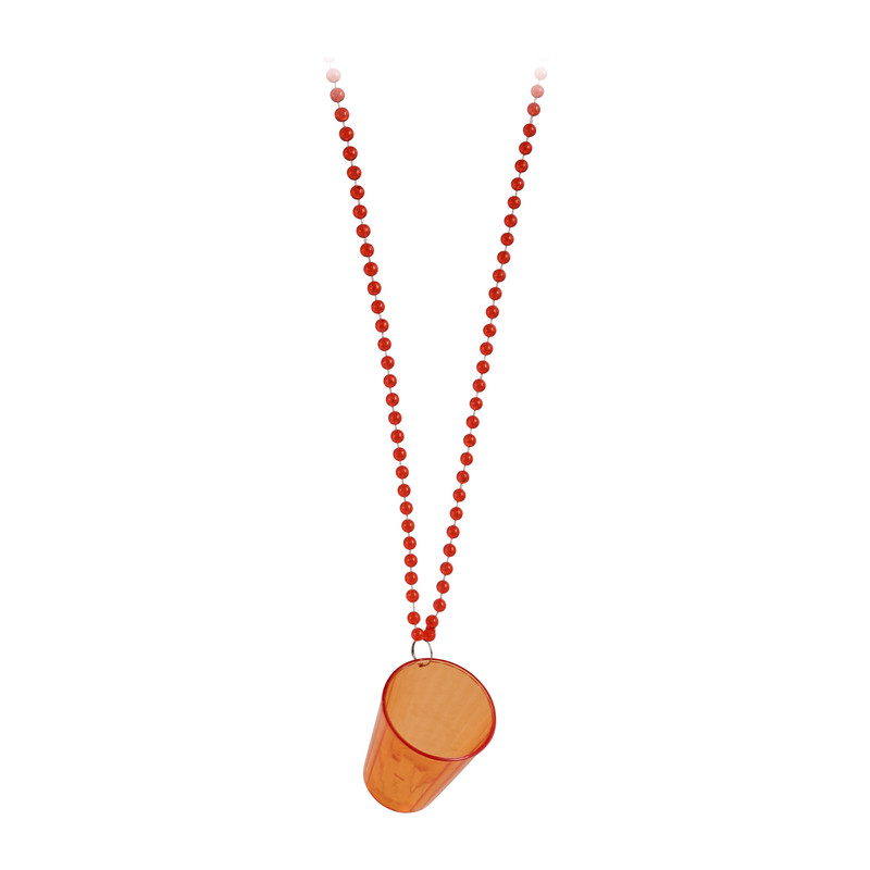 Shotglas aan ketting - oranje