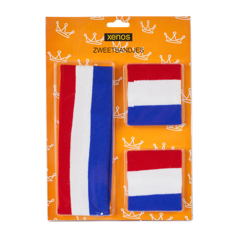 Zweetbandjes - rood/wit/blauw