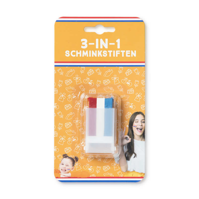 Schminkstift - rood/wit/blauw
