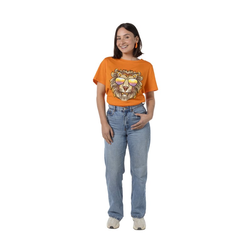 T-shirt leeuw - oranje - L/XL