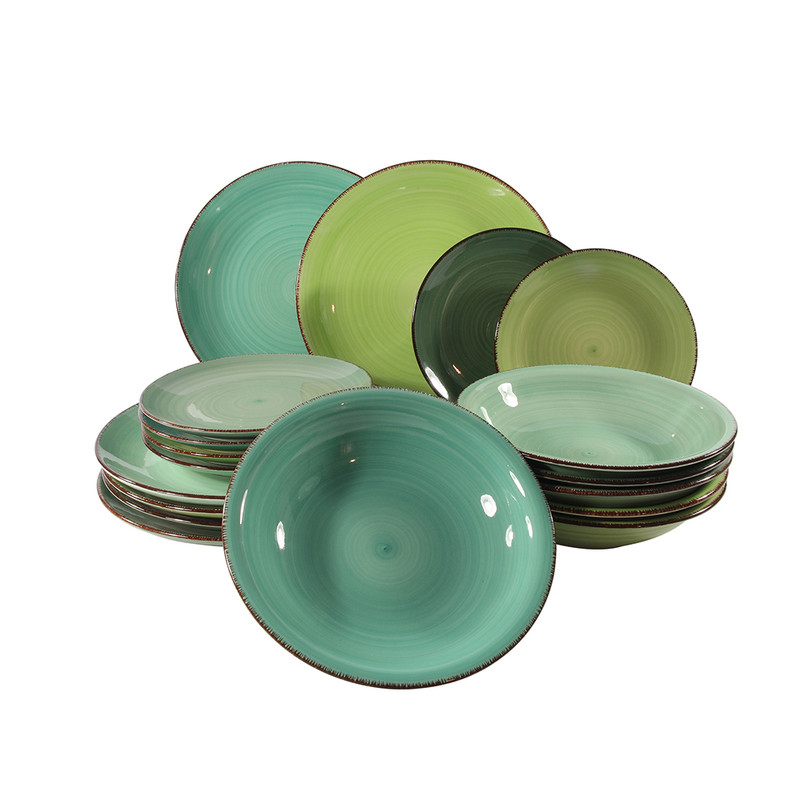 Serviesset Green - 18-delig - 6 persoons