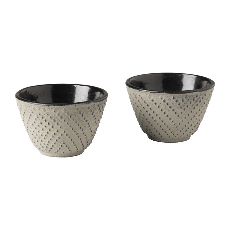 Theekopjes Yuka - set van 2 - grijs