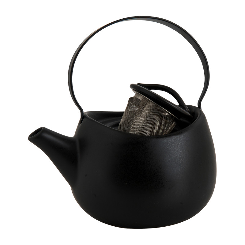 Japanse theepot met 4 kopjes - zwart - 60 cl