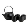 Japanse theepot met 4 kopjes - zwart - 60 cl
