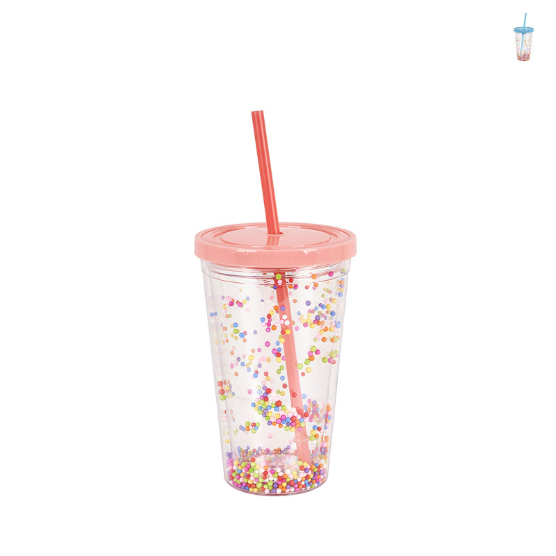 Drinkbeker confetti - diverse kleuren - 45 cl 
