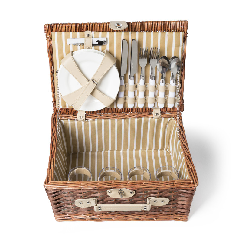 Picknickmand - beige - 21-delig