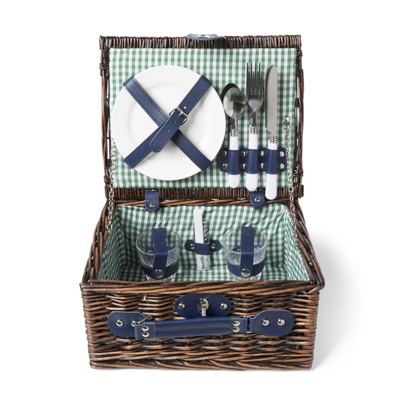 Picknickmand - blauw - 11-delig