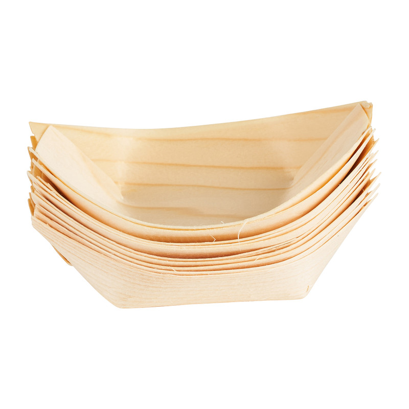 Amuseschaaltjes van dennenhout - set van 10 - 12x5x18 cm