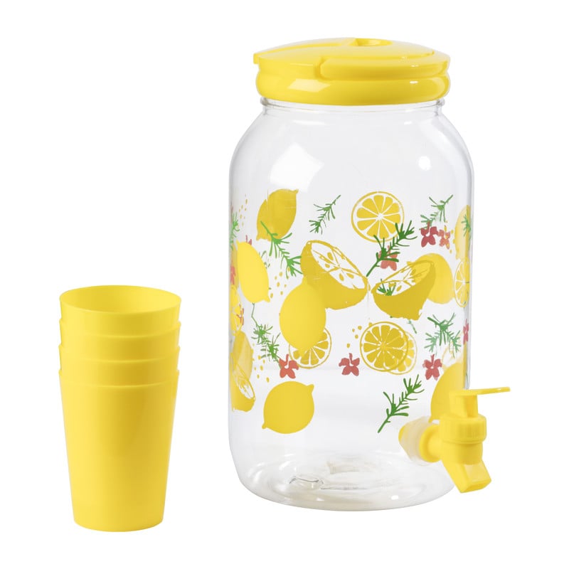 Sapkan met 4 bekers - geel - 3.8 liter 