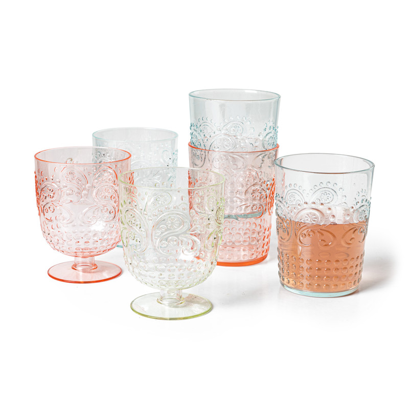 Beker romantic kunststof - groen - 450 ml 