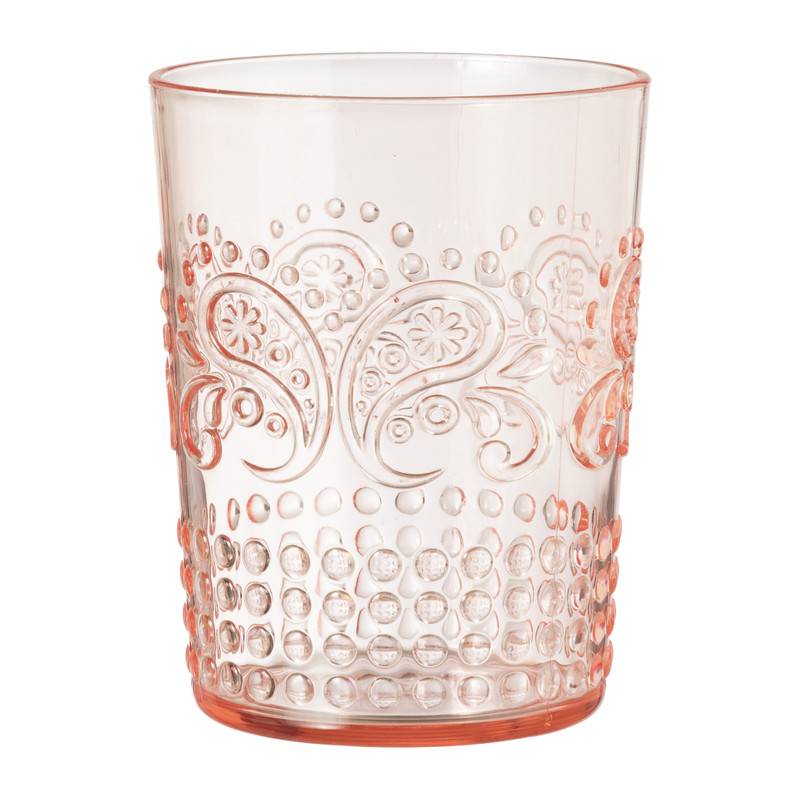 Beker romantic kunststof - rood - 450 ml 