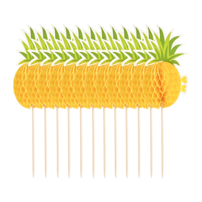Cocktailprikkers honeycomb ananas - 12 stuks