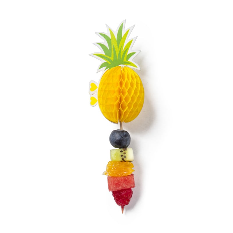 Cocktailprikkers honeycomb ananas - 12 stuks