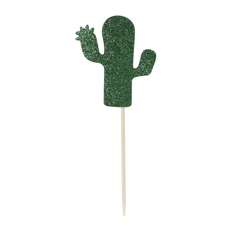 Cocktailprikkers glitter - cactus - 12 stuks