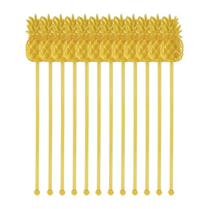 Cocktail roerstaafjes- ananas - set van 12