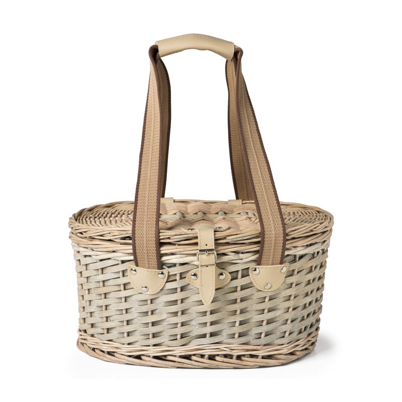 Picknickmand rond - riet - 40x28x20 cm 
