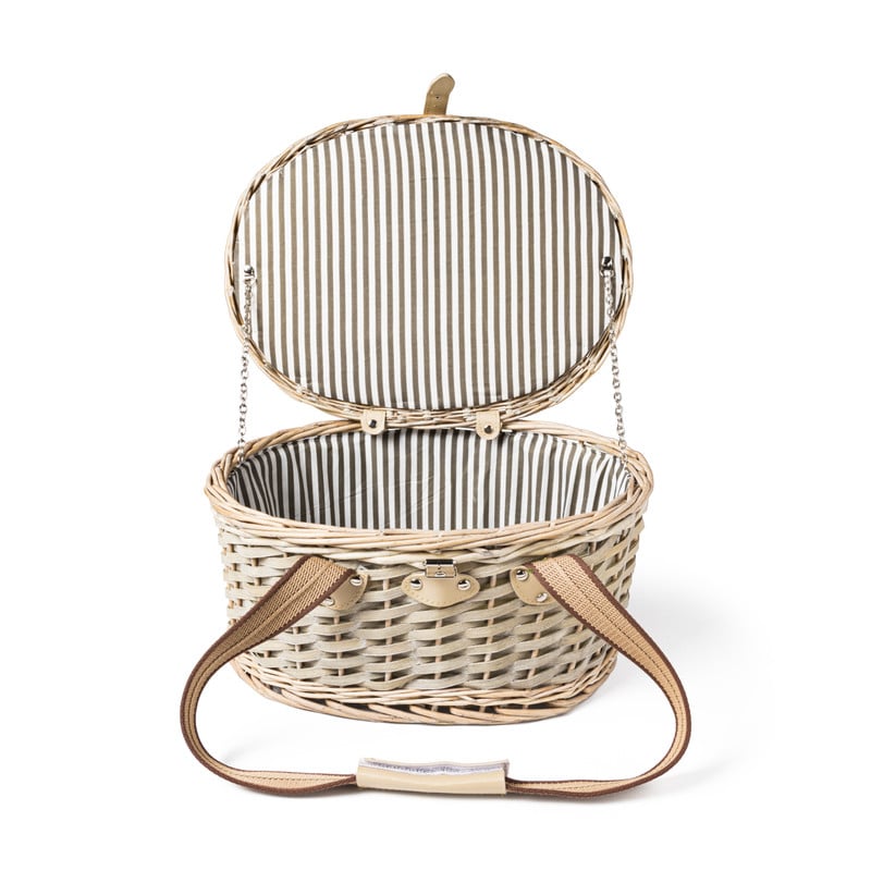 Picknickmand rond - riet - 40x28x20 cm 