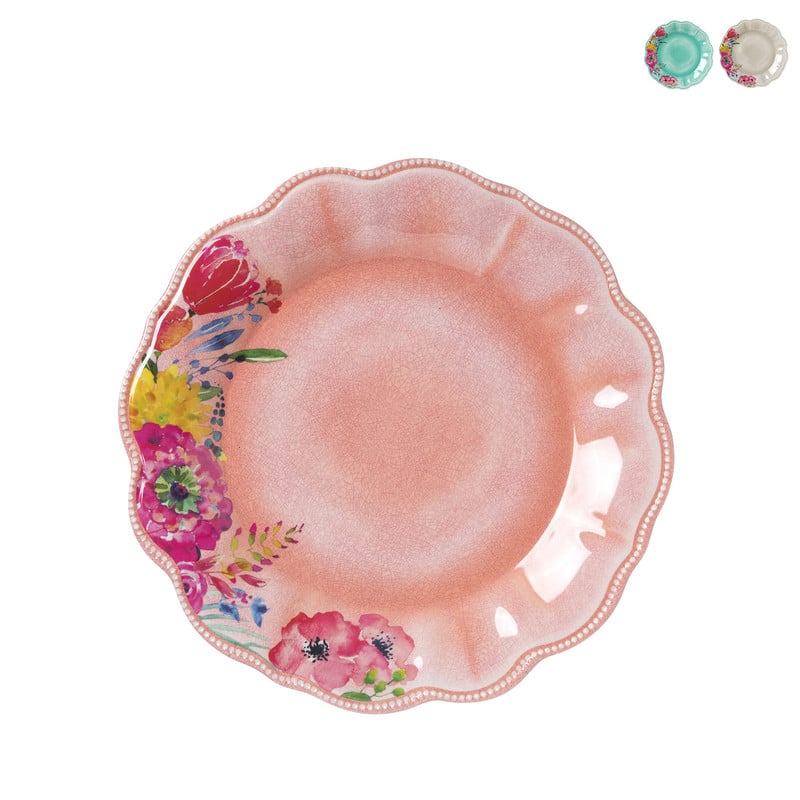 Dinerbord flowers - diverse kleuren - ⌀28 cm 