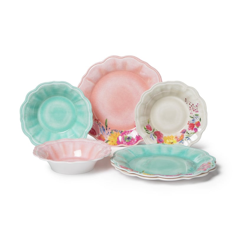 Dinerbord flowers - diverse kleuren - ⌀28 cm 