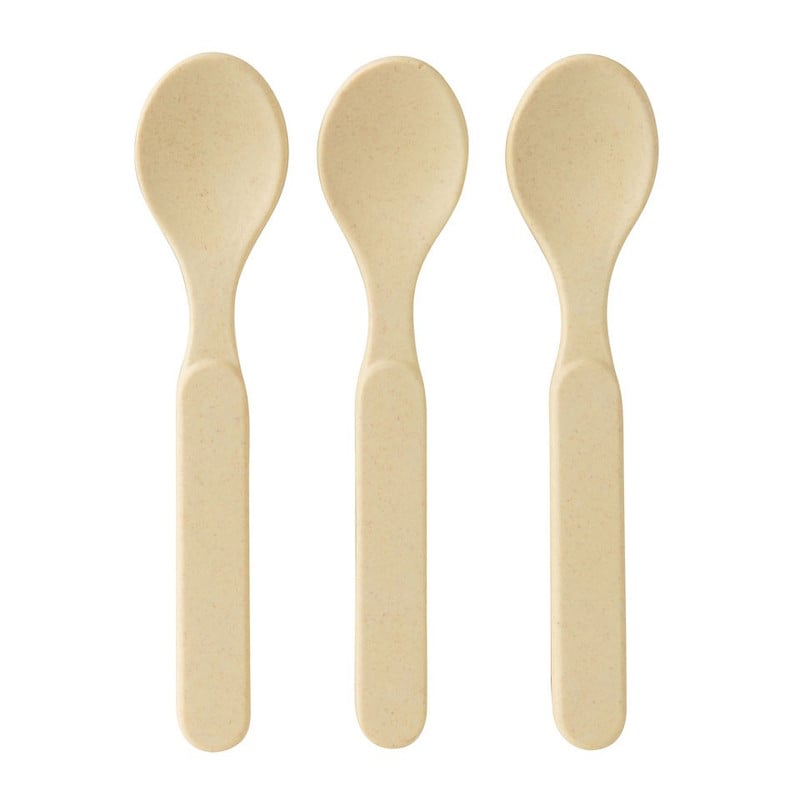 Lepeltjes bamboe - geel - set van 3
