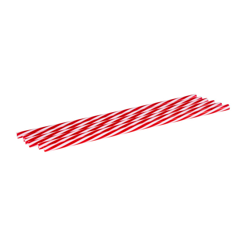Rietjes rood/wit - herbruikbaar - set van 6