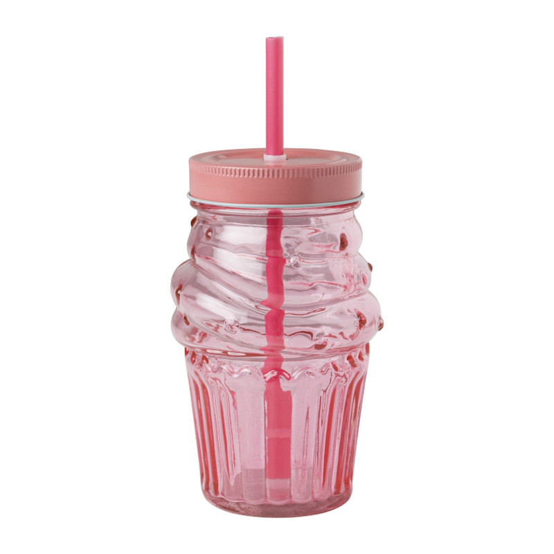 Drinkbeker cupcake - roze