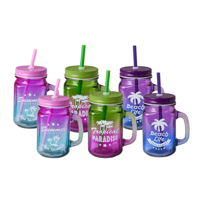 Mason jar summer 2-tone - diverse varianten - 40 cl