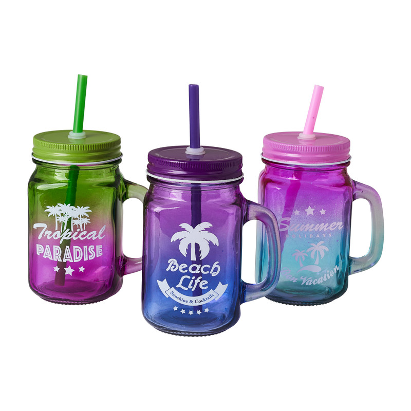 Mason jar summer 2-tone - diverse varianten - 40 cl