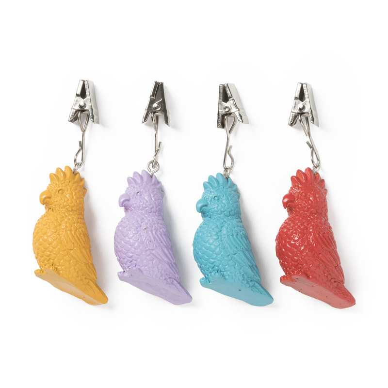 Tafelkleed gewichten vogels - multikleur - 4 stuks