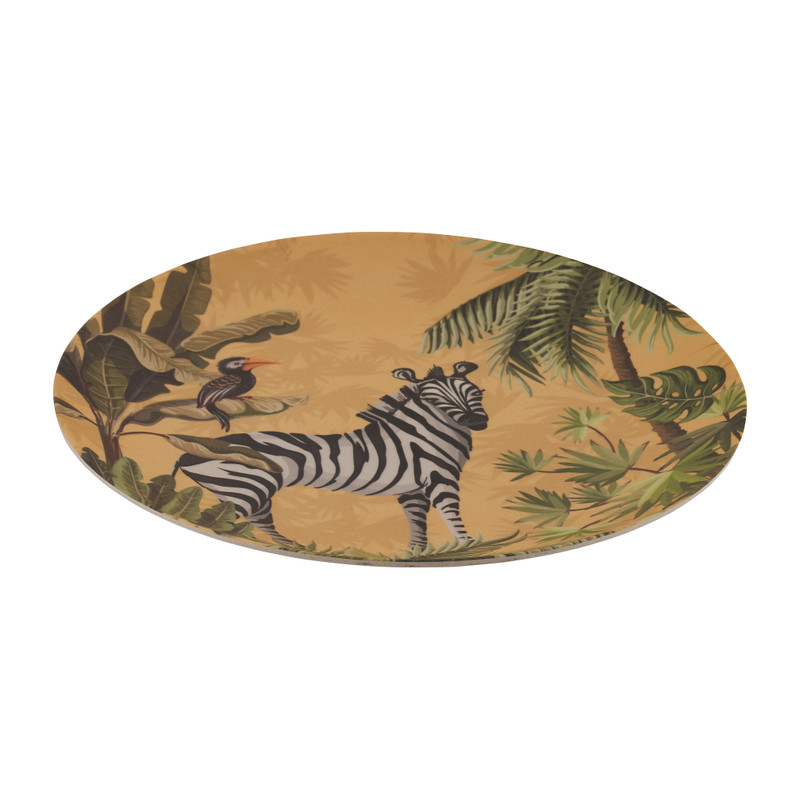 Bord bamboe - zebra - ⌀25 cm