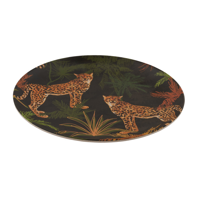 Bord bamboe - panter - ⌀20 cm