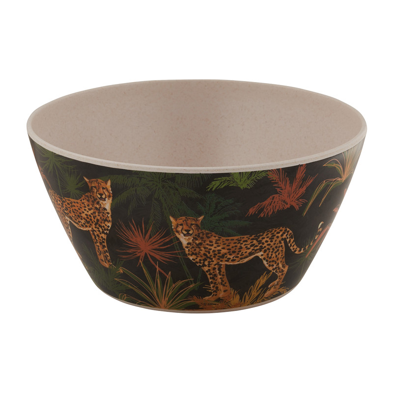 Schaal bamboe - panter - ⌀15x17 cm 