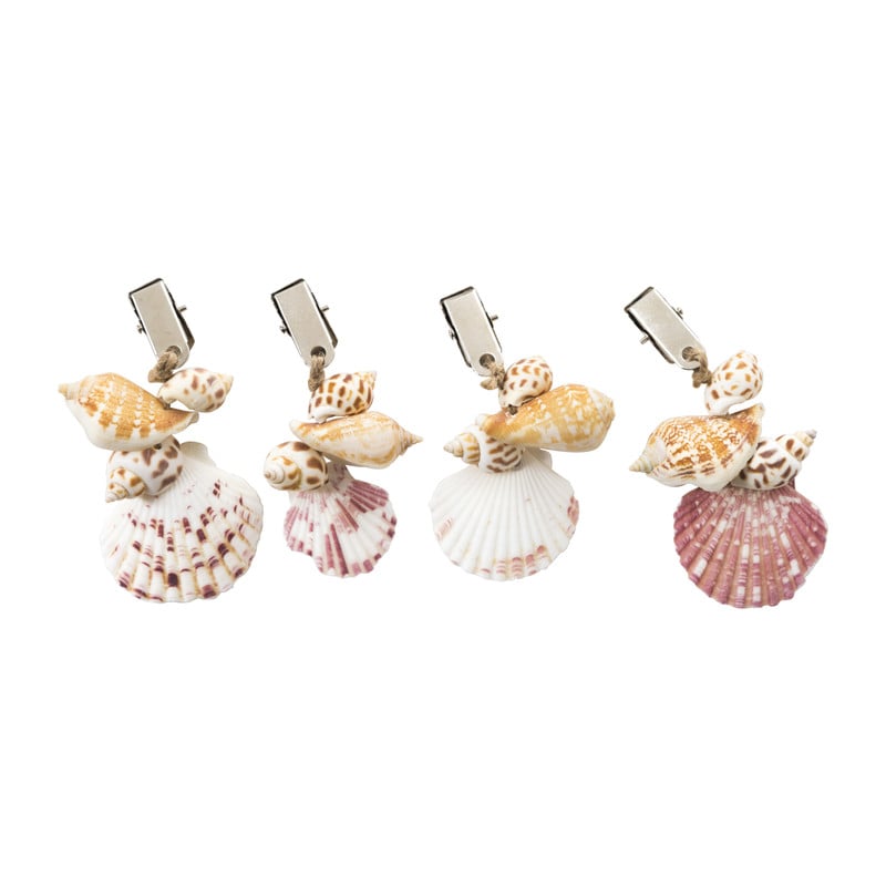 Tafelkleed gewichten schelpen - naturel - set van 4 
