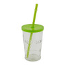 Drinkbeker met rietje - diverse kleuren - 270 ml 