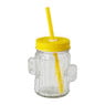 Drinkbeker cactus met rietjes - diverse kleuren - 500 ml