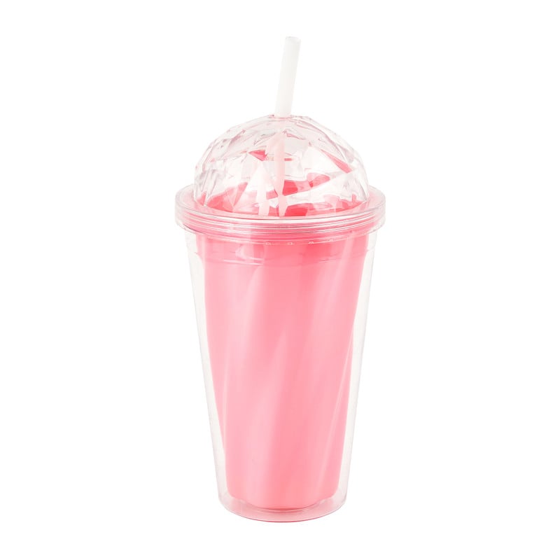 Drinkbeker met rietje - diverse kleuren - 400 ml