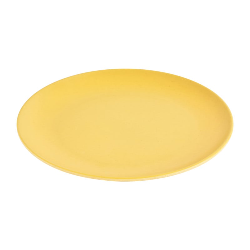 Ontbijtbord bamboe - geel - ø20 cm