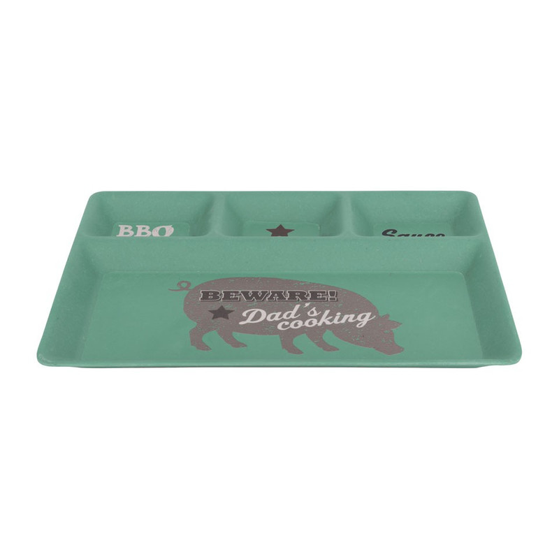 BBQ viervaksbord bamboe - groen