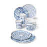 Beker Santorini gestreept - wit/blauw - 440 ml