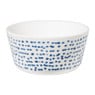 Schaaltje Santorini gestipt - wit/blauw - ø14x7 cm