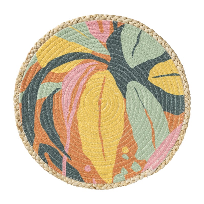 Placemat bladeren - multikleur - ø38 cm