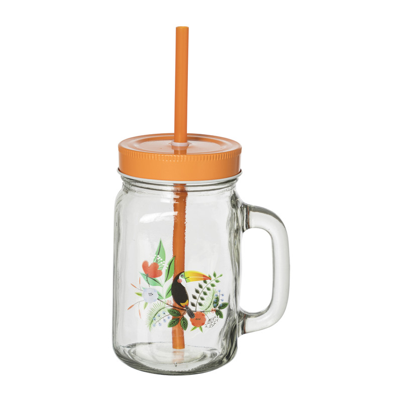 Mason jar oranje - 450 ml