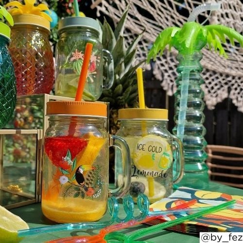 Mason jar oranje - 450 ml