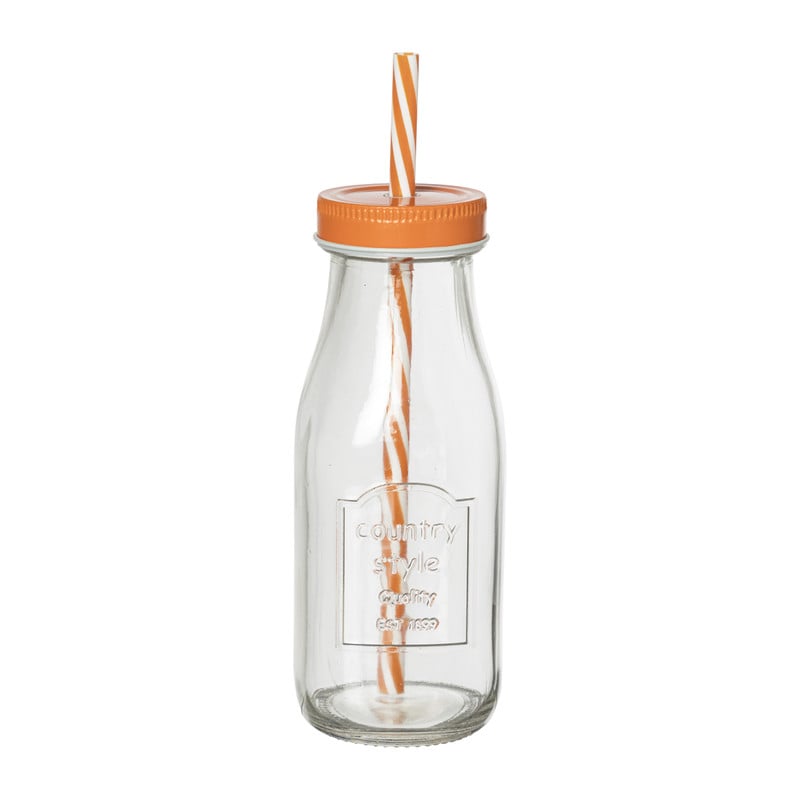 Mason jar country style - oranje - 300 ml
