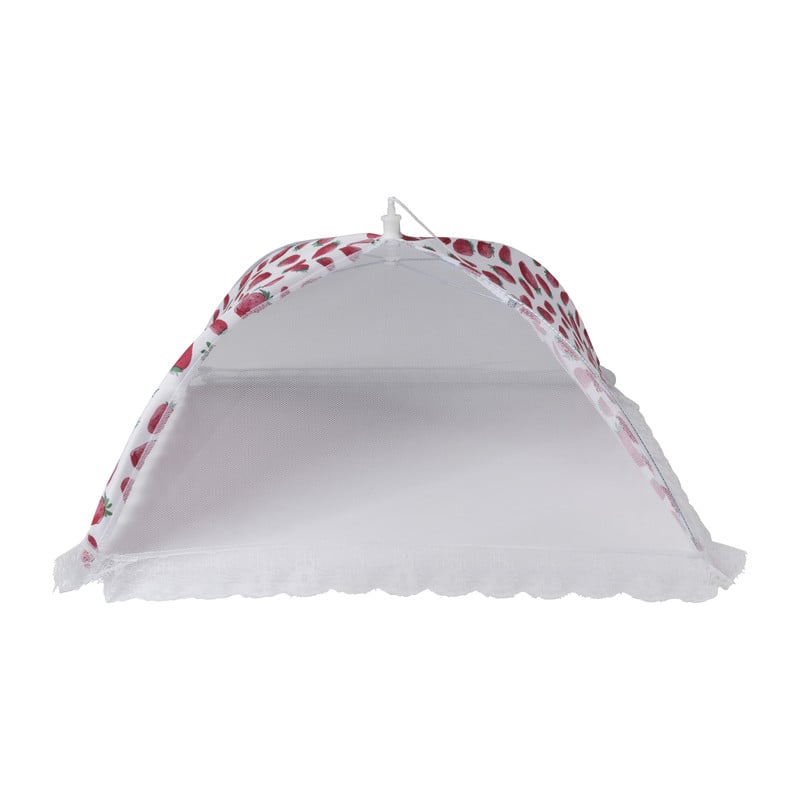 Foodcover aardbei - rood/wit - 45x45 cm