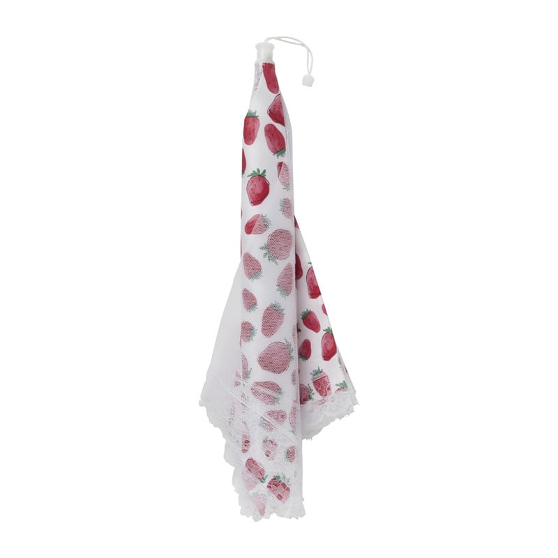 Foodcover aardbei - rood/wit - 45x45 cm