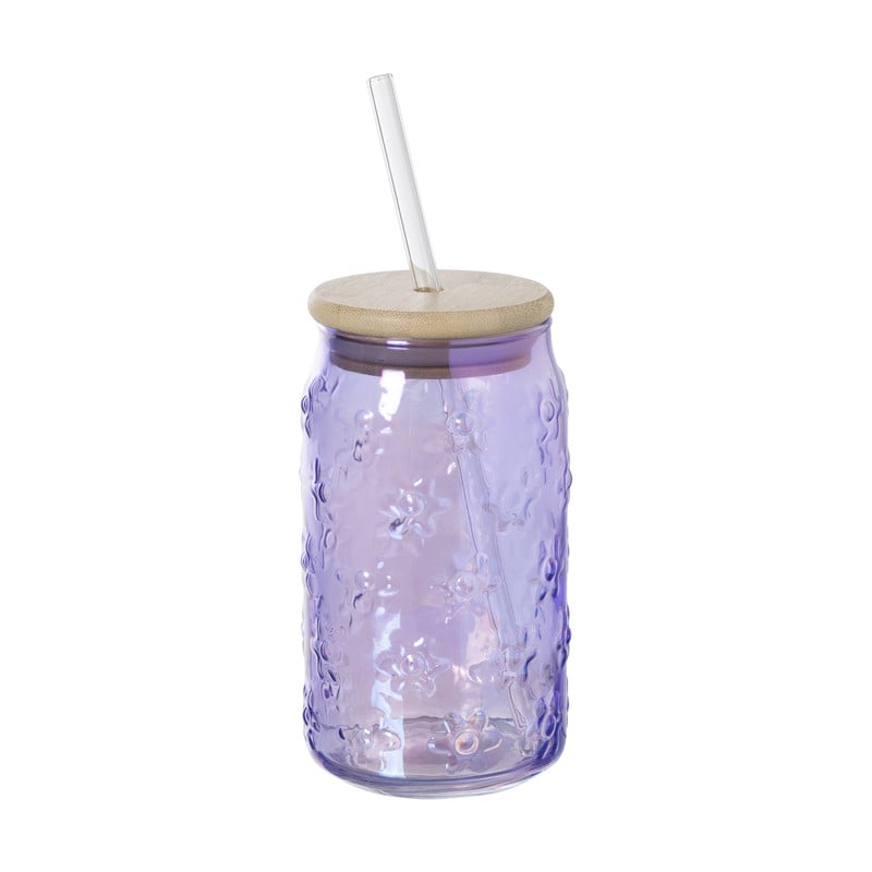 Mason jar iriserend - paars - ø7.5x14 cm