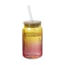 Mason jar iriserend - roze - ø7.5x14 cm
